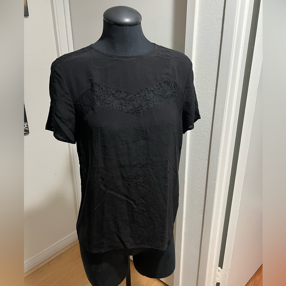 French Connection black silk shirt
